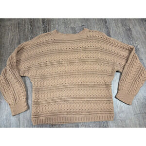 Cyrus Light Brown Beige Knit Crewneck Pullover Sweater Size Medium